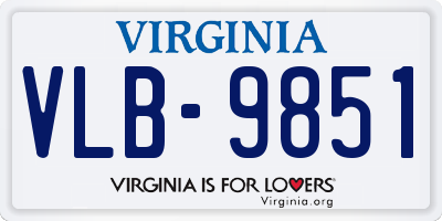 VA license plate VLB9851