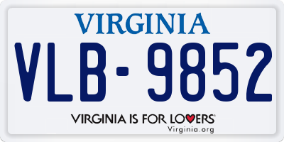 VA license plate VLB9852
