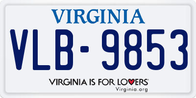 VA license plate VLB9853