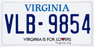 VA license plate VLB9854