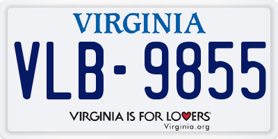 VA license plate VLB9855