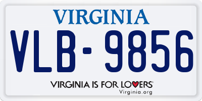 VA license plate VLB9856