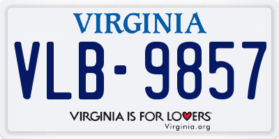 VA license plate VLB9857