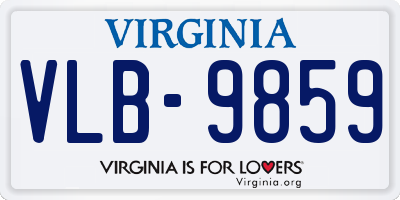 VA license plate VLB9859