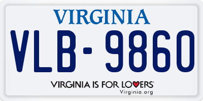 VA license plate VLB9860