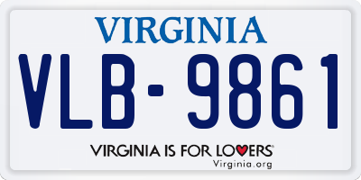 VA license plate VLB9861