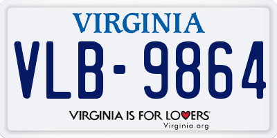 VA license plate VLB9864