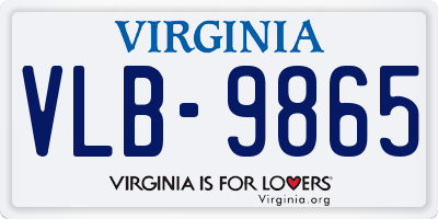 VA license plate VLB9865