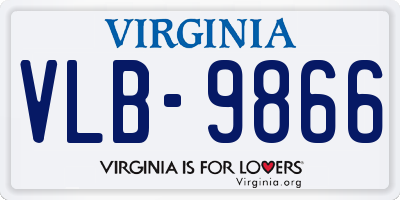 VA license plate VLB9866
