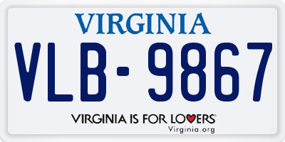 VA license plate VLB9867