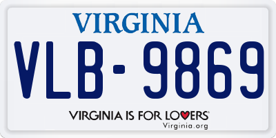 VA license plate VLB9869