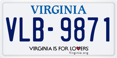 VA license plate VLB9871