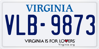 VA license plate VLB9873