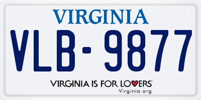 VA license plate VLB9877