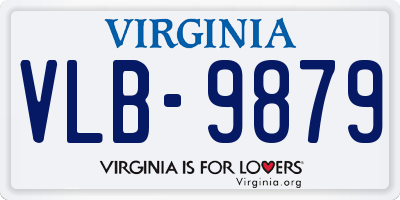 VA license plate VLB9879