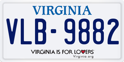 VA license plate VLB9882