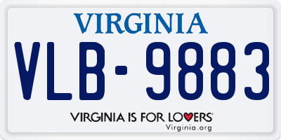 VA license plate VLB9883