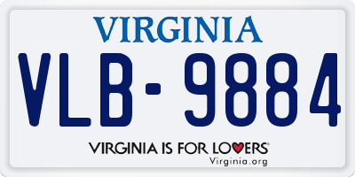 VA license plate VLB9884