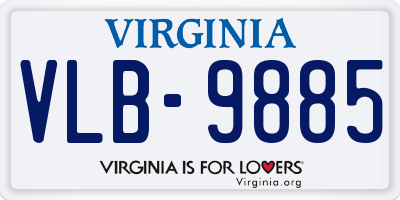 VA license plate VLB9885