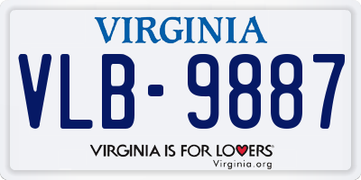 VA license plate VLB9887