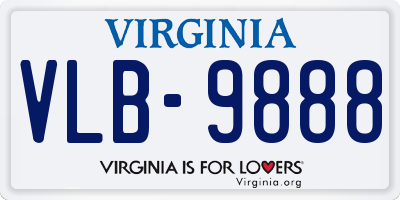 VA license plate VLB9888