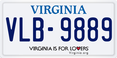 VA license plate VLB9889