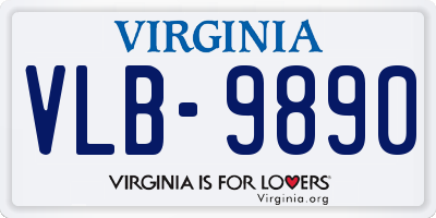 VA license plate VLB9890