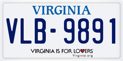 VA license plate VLB9891