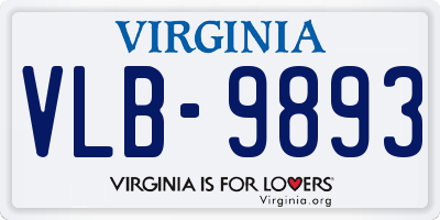 VA license plate VLB9893