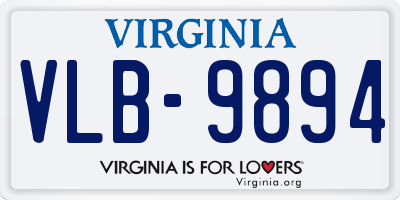 VA license plate VLB9894