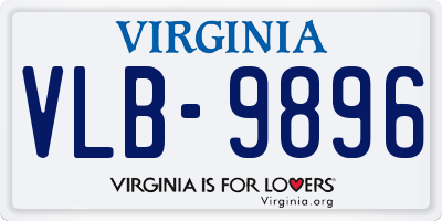 VA license plate VLB9896
