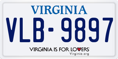 VA license plate VLB9897