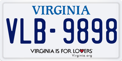 VA license plate VLB9898