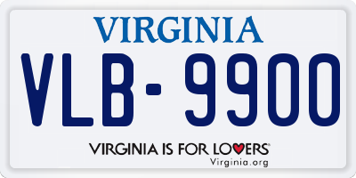 VA license plate VLB9900
