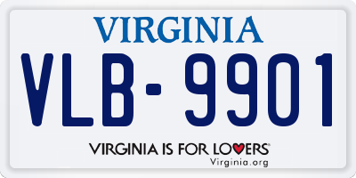 VA license plate VLB9901