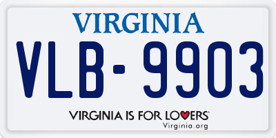 VA license plate VLB9903