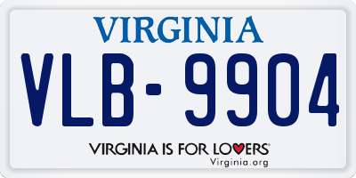 VA license plate VLB9904