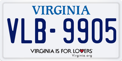 VA license plate VLB9905