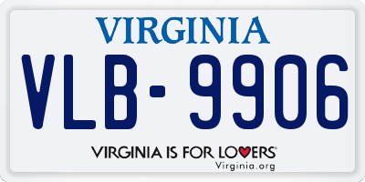 VA license plate VLB9906