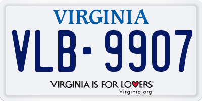 VA license plate VLB9907