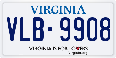 VA license plate VLB9908