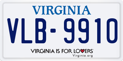 VA license plate VLB9910