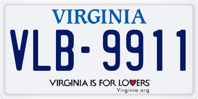 VA license plate VLB9911