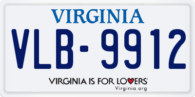 VA license plate VLB9912