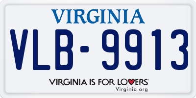 VA license plate VLB9913