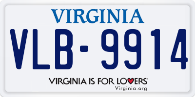 VA license plate VLB9914