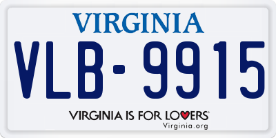 VA license plate VLB9915