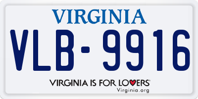 VA license plate VLB9916