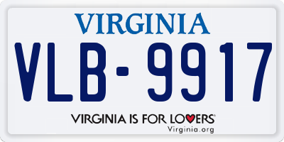 VA license plate VLB9917