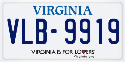 VA license plate VLB9919